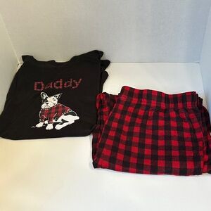 Dreamwear family pjs black and red daddy dog set size large